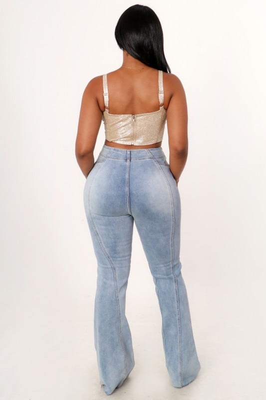 Image of High Rise Bell Bottom Jeans 