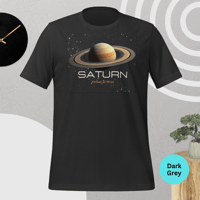 Image 2 of Saturn Print T-Shirt – Bright, Vibrant Space Style for Sci-Fi Fans 