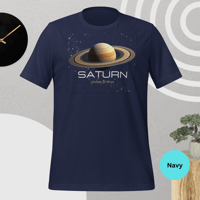Image 4 of Saturn Print T-Shirt – Bright, Vibrant Space Style for Sci-Fi Fans 