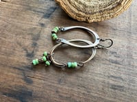 Image 3 of Verde ll * Asymmetrical Chrysoprase brass earrings. n27