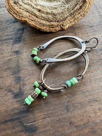Image 5 of Verde ll * Asymmetrical Chrysoprase brass earrings. n27