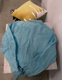 Image 3 of Blue Paradise Disress Button Up - Ready to ship