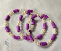 Golden Violet Clay Bracelet 