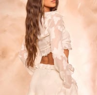 Image 2 of PRETTY LITTLE THING- CREAM TEXTURED CHIFFON TIE FRONT 