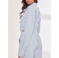 Image 2 of PRETTY LITTLE THING- POPLIN PIN STRIPES