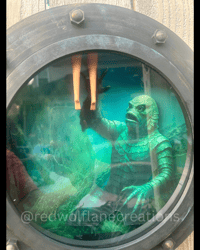 Image 4 of Creature of the Black Lagoon: The Lurker Beneath | Light-Up Horror Porthole Wall Art | Nautical Mons