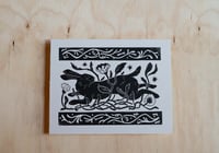 Image 1 of Rabbit in the Garden Bock Print (Black and White Version)