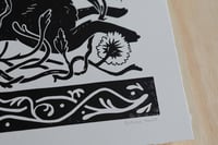 Image 2 of Rabbit in the Garden Bock Print (Black and White Version)