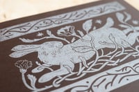 Image 2 of Rabbit in the Garden Block Print (Brown and White Version)