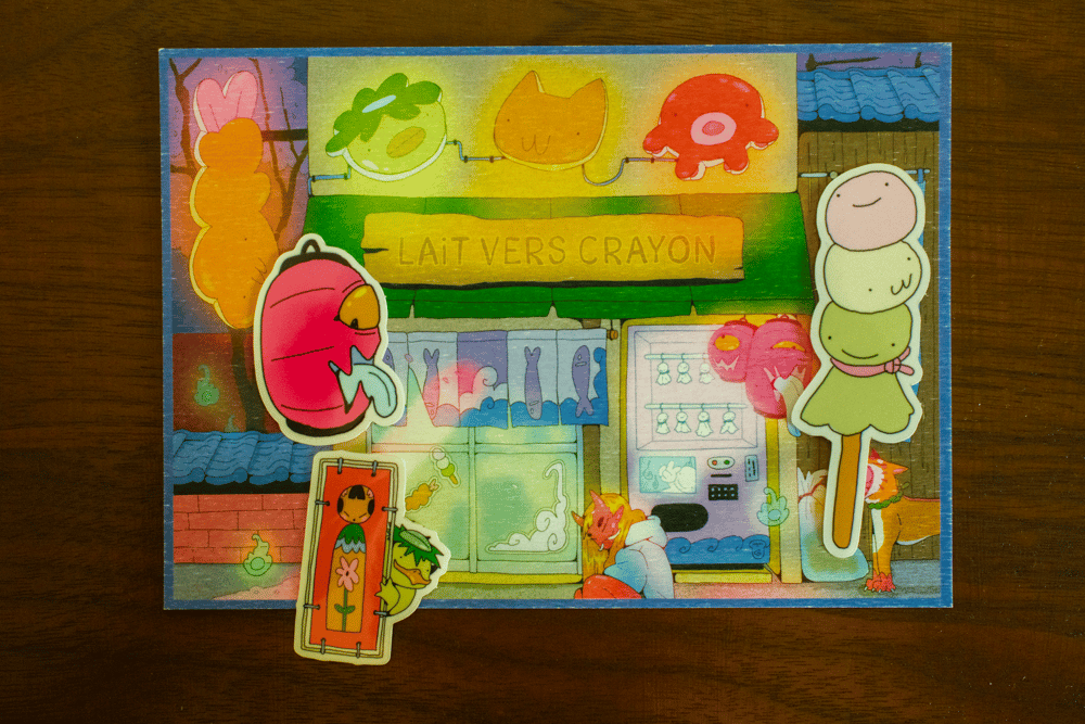 Image of Pack de 3 stickers "Lait vers crayon"