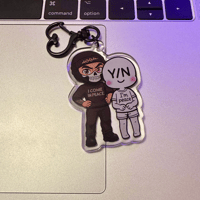 Image 2 of "I come in peace" LT Keychain, 2.5" Double Sided