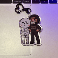 Image 1 of "I come in peace" LT Keychain, 2.5" Double Sided
