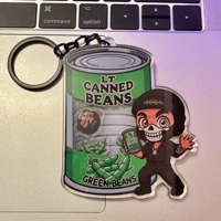 Image 1 of LT Canned Beans Shaker Keychain, 3.5" Double Sided