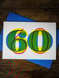 Image 2 of 60th birthday | letterpress card