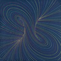 Image 1 of Sashiko fabric pattern with Torus Vortex design 50x50cm