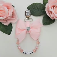 Image 3 of Personalised Pram Charm, Glitter Personalised Keyring/Changing bag charm, Personalised Dummy Clip