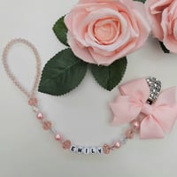 Image 4 of Personalised Pram Charm, Glitter Personalised Keyring/Changing bag charm, Personalised Dummy Clip