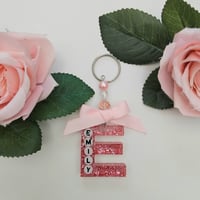 Image 5 of Personalised Pram Charm, Glitter Personalised Keyring/Changing bag charm, Personalised Dummy Clip
