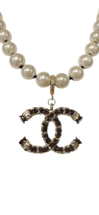 Image 3 of The “COCO” Upcycled CC Charm Pearl Necklace