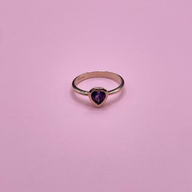 Heart Iolite Ring
