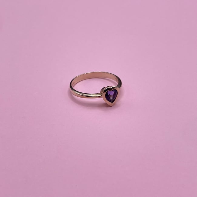 Heart Iolite Ring