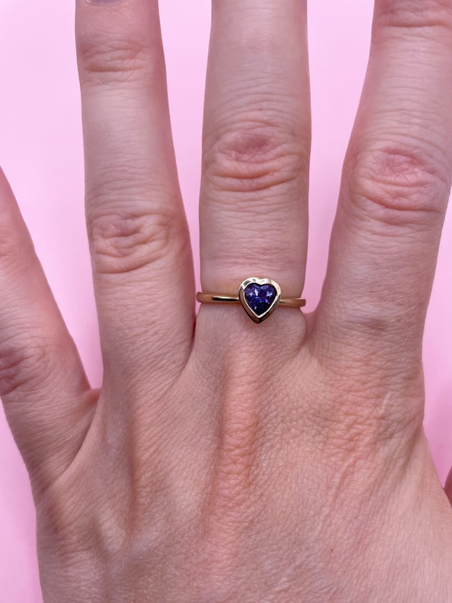 Heart Iolite Ring
