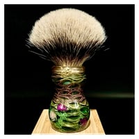 Image 1 of The Marlu Shaving Brush | Resin & Burl with banksia pod and flowers