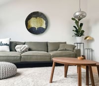 Image 2 of Golden Ginkgo Biloba Leaf on Paper Mache Wall Decor | Recycled Papier Wall Hanging Plate