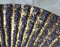 Image 3 of Old Gold Paper Mache Grooved Bowl - Coastal Rustic decor