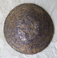 Image 5 of Old Gold Paper Mache Grooved Bowl - Coastal Rustic decor