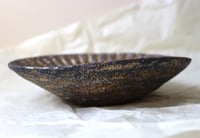 Image 6 of Old Gold Paper Mache Grooved Bowl - Coastal Rustic decor