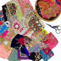 Image 1 of Mixed Sari Snippets - Embroidered or Sparkly