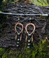 Image 1 of African Turquoise hoops 