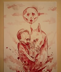 Nietzsche and the Horse (original blood painting)