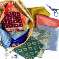 Image 1 of Fancy Fabric Scraps - Metallic & Brocade Mix