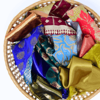 Image 3 of Fancy Fabric Scraps - Metallic & Brocade Mix