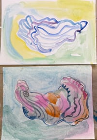 Image 3 of 2 Small Oceany Shell Paintings