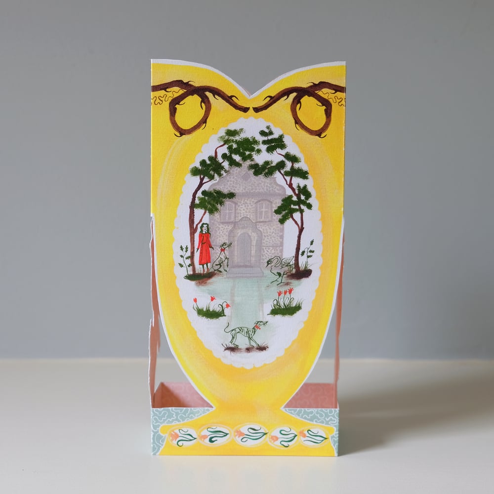 Image of Die-Cut Paper Romantic Vase Greeting Card - Finches & Folly