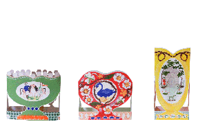 Image of Die-Cut Paper Romantic Vase Greeting Card - Finches & Folly