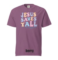 Image 2 of Jesus Saves Y'all Groovy with pastel colors - Comfort Colors tee - FREE SHIPPING!!