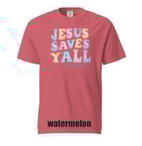 Image 4 of Jesus Saves Y'all Groovy with pastel colors - Comfort Colors tee - FREE SHIPPING!!