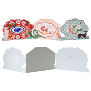 Image of Die-Cut Paper Romantic Platter Concertina Greeting Card