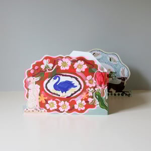 Image of Die-Cut Paper Romantic Platter Concertina Greeting Card