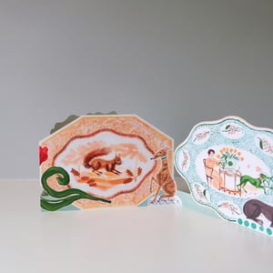 Image of Die-Cut Paper Romantic Platter Concertina Greeting Card