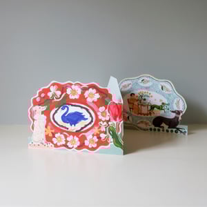Image of Die-Cut Paper Romantic Platter Concertina Greeting Card