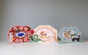Image of Die-Cut Paper Romantic Platter Concertina Greeting Card