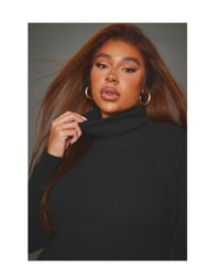 Image 3 of PRETTY LITTLE THING- PLUS BLACK NECK SOFT KNIT JUMPER