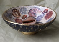 Image 5 of Aged Paper Mache Bowl with Seashells Decoupage | Coastal Style Recycled Papier Plate