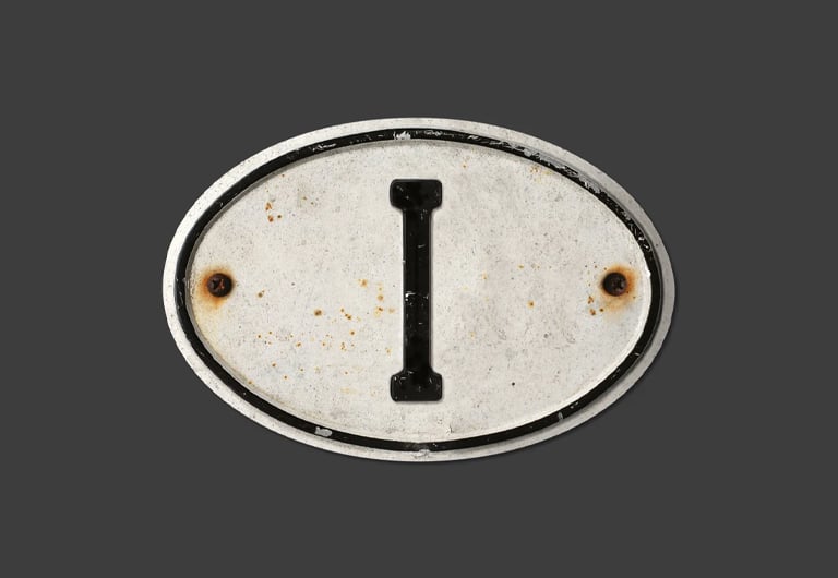 Image of Magnetic Italy 'I' Badge, small 140x95mm 