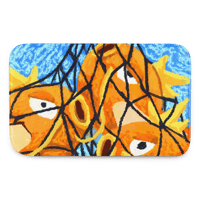 Image 4 of Alt Art Angry Fish Memory foam bath mat